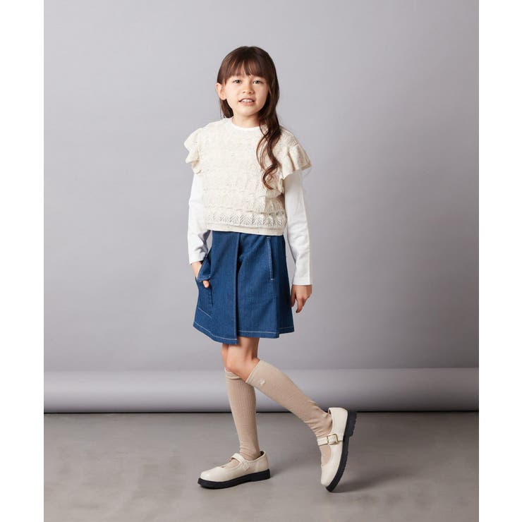 [100-130]【2点セット】透かし編みカラーネップベストセット | a.v.v【KIDS】 | 詳細画像14 