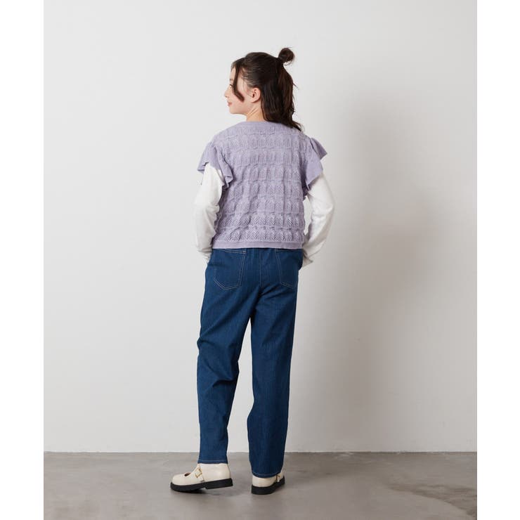 [100-130]【2点セット】透かし編みカラーネップベストセット | a.v.v【KIDS】 | 詳細画像22 