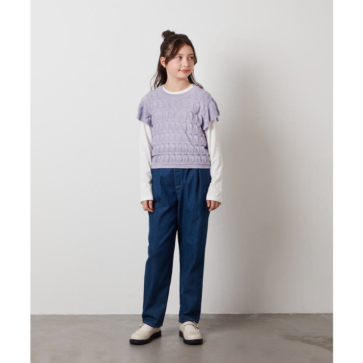 [100-130]【2点セット】透かし編みカラーネップベストセット | a.v.v【KIDS】 | 詳細画像24 