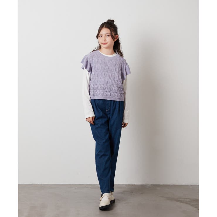 [100-130]【2点セット】透かし編みカラーネップベストセット | a.v.v【KIDS】 | 詳細画像25 