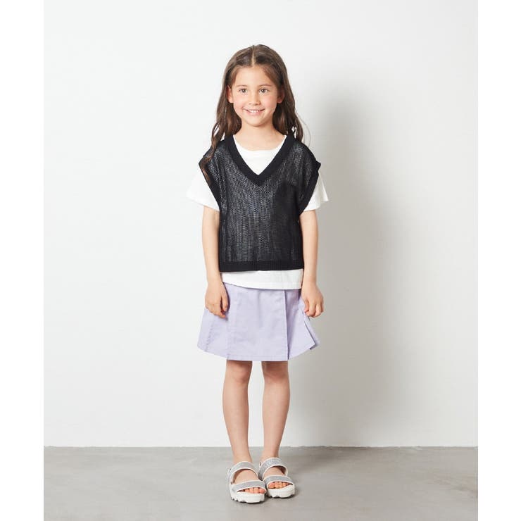 [120-130]【2点セット】サイドリボンメッシュニットベストセット | a.v.v【KIDS】 | 詳細画像11 