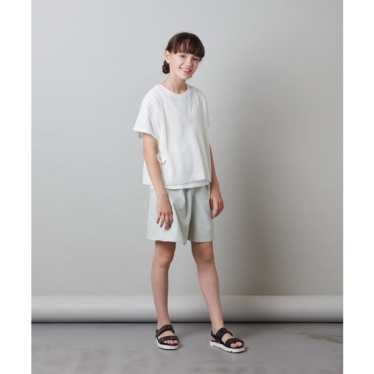 [120-130]【2点セット】サイドリボンメッシュニットベストセット | a.v.v【KIDS】 | 詳細画像5 