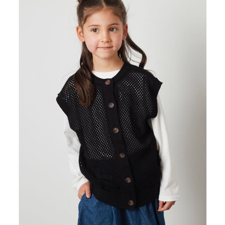 バックボタンメッシュニットベストセット | a.v.v【KIDS】 | 詳細画像1 