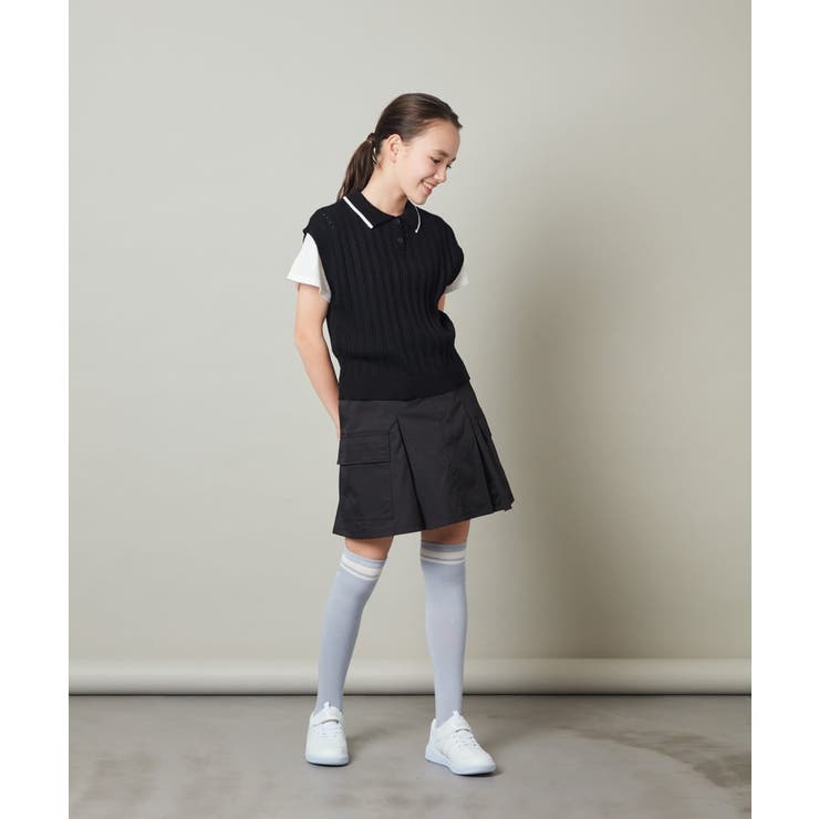 [120-130]【2点セット】アイレット柄襟付きニットベストセット | a.v.v【KIDS】 | 詳細画像4 