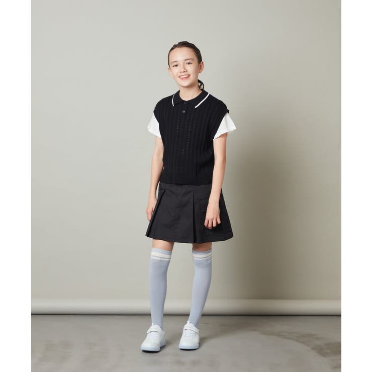 [120-130]【2点セット】アイレット柄襟付きニットベストセット | a.v.v【KIDS】 | 詳細画像5 