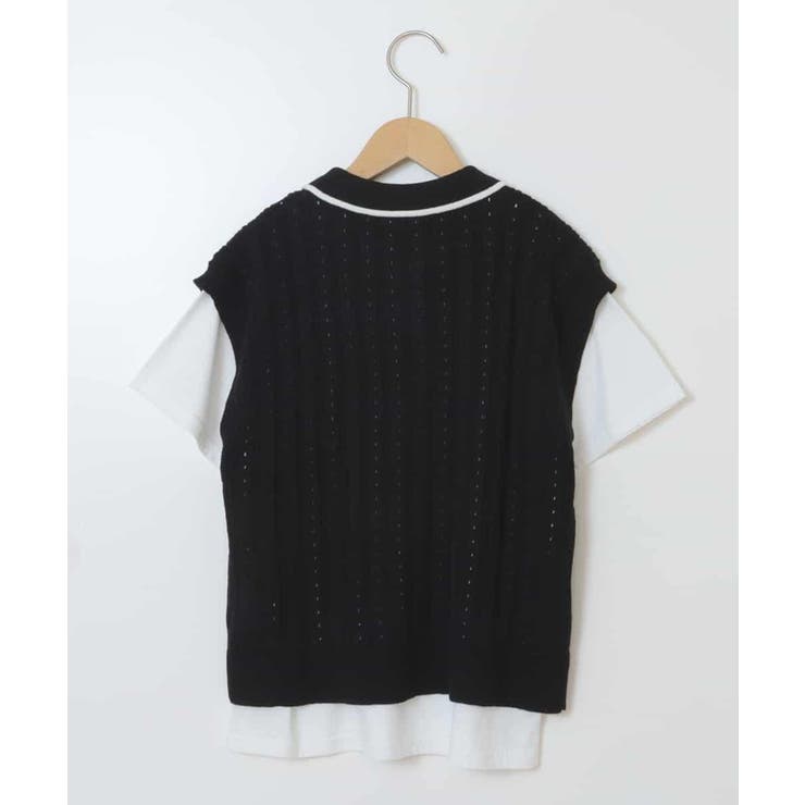 [140-150]【2点セット】アイレット柄襟付きニットベストセット | a.v.v【KIDS】 | 詳細画像14 