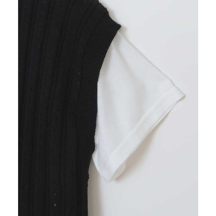[140-150]【2点セット】アイレット柄襟付きニットベストセット | a.v.v【KIDS】 | 詳細画像16 