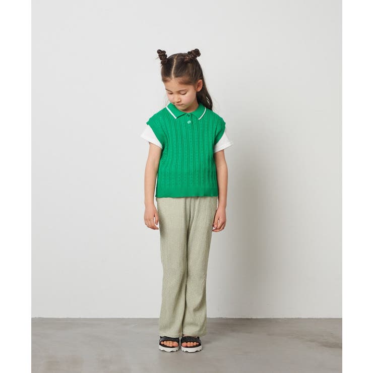 [160]【2点セット】アイレット柄襟付きニットベストセット | a.v.v【KIDS】 | 詳細画像3 