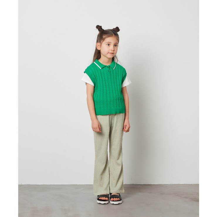 [160]【2点セット】アイレット柄襟付きニットベストセット | a.v.v【KIDS】 | 詳細画像4 