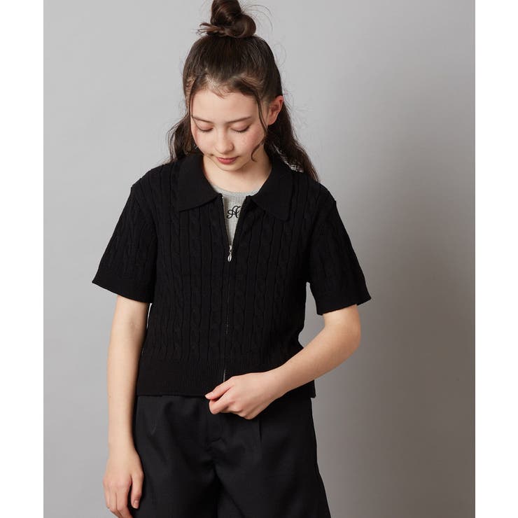 新品❤️ANEWブラック XL ジップアップセーター osharewalker ニット レディース ユニセックス 秋冬 トップス