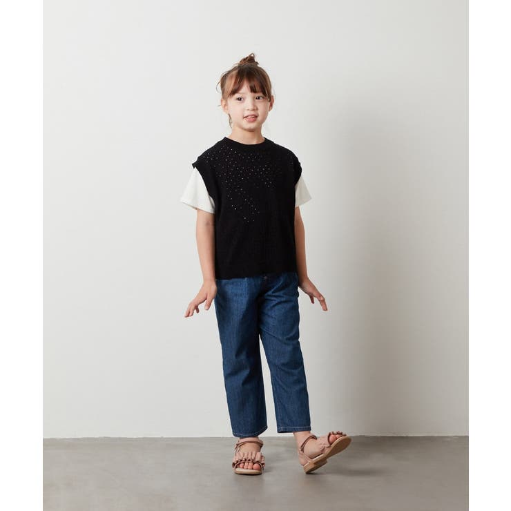 [100-130]【2点セット】アイレット柄ニットベストセット | a.v.v【KIDS】 | 詳細画像16 