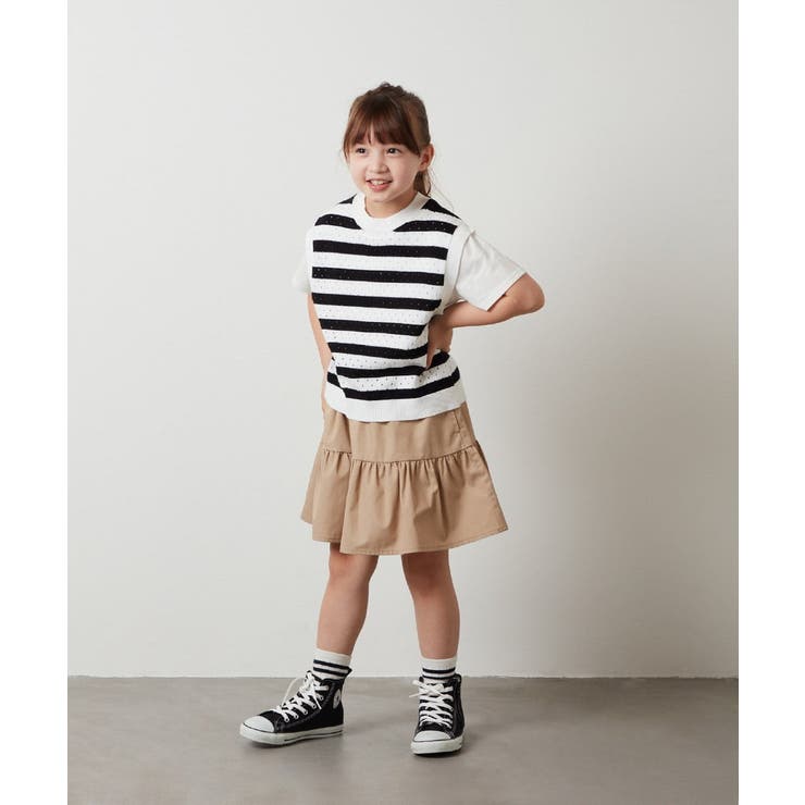 [100-130]【2点セット】アイレット柄ニットベストセット | a.v.v【KIDS】 | 詳細画像24 