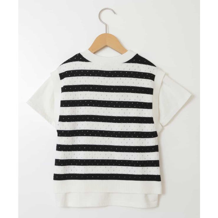 [100-130]【2点セット】アイレット柄ニットベストセット | a.v.v【KIDS】 | 詳細画像3 