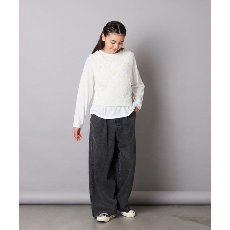 [120-160]リボンヤーンニットベストセット | a.v.v【KIDS】 | 詳細画像14 