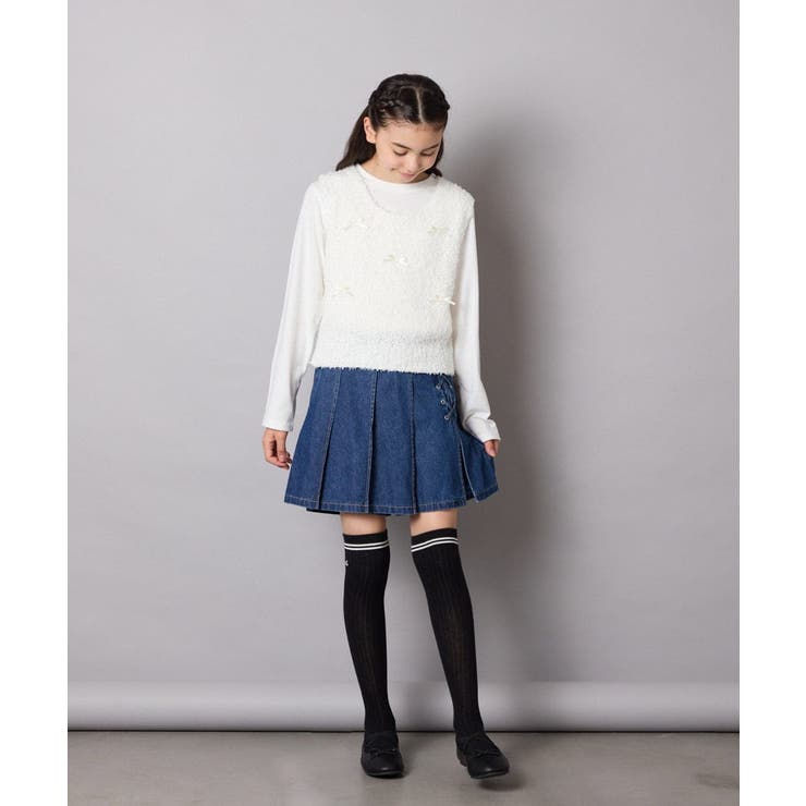 [120-160]リボンヤーンニットベストセット | a.v.v【KIDS】 | 詳細画像17 