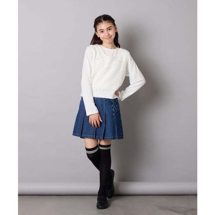 [120-160]リボンヤーンニットベストセット | a.v.v【KIDS】 | 詳細画像18 