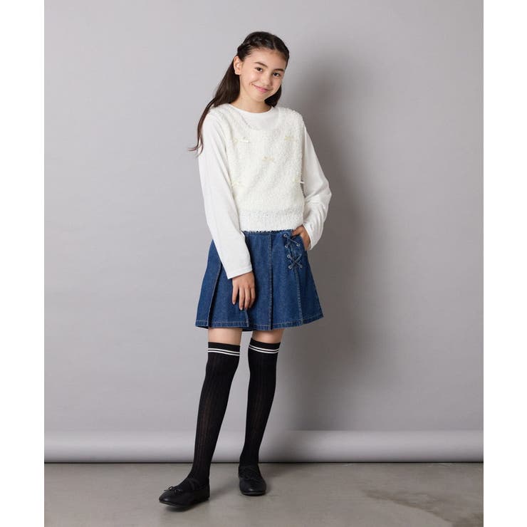 [120-160]リボンヤーンニットベストセット | a.v.v【KIDS】 | 詳細画像19 