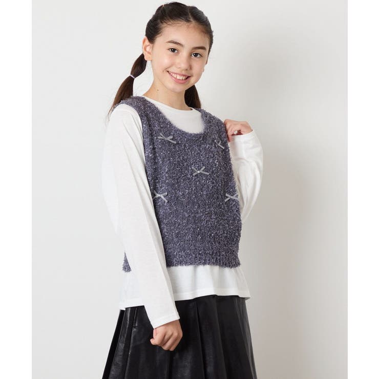 [120-160]リボンヤーンニットベストセット | a.v.v【KIDS】 | 詳細画像21 