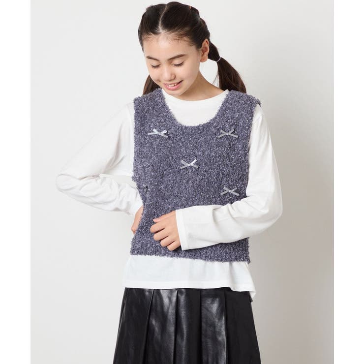[120-160]リボンヤーンニットベストセット | a.v.v【KIDS】 | 詳細画像22 