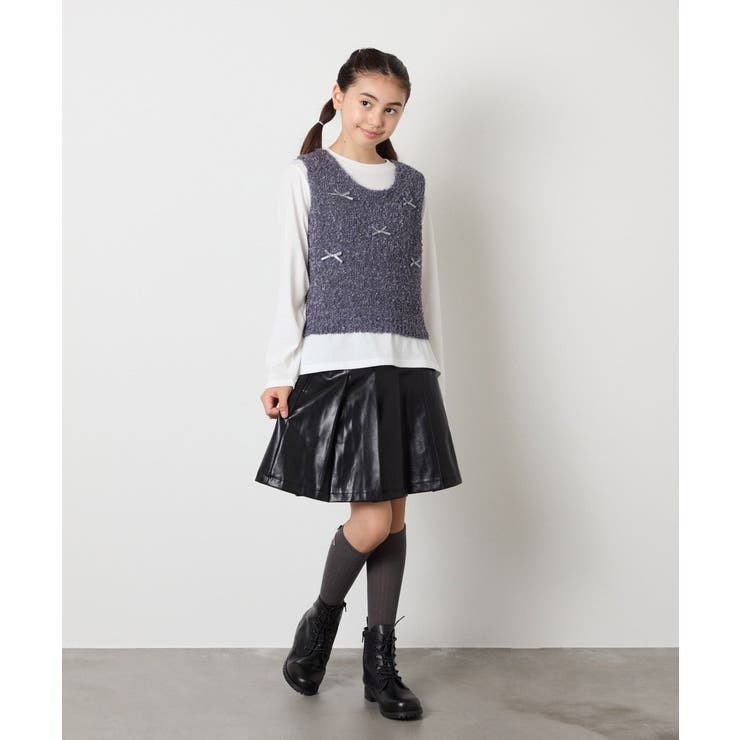 [120-160]リボンヤーンニットベストセット | a.v.v【KIDS】 | 詳細画像25 