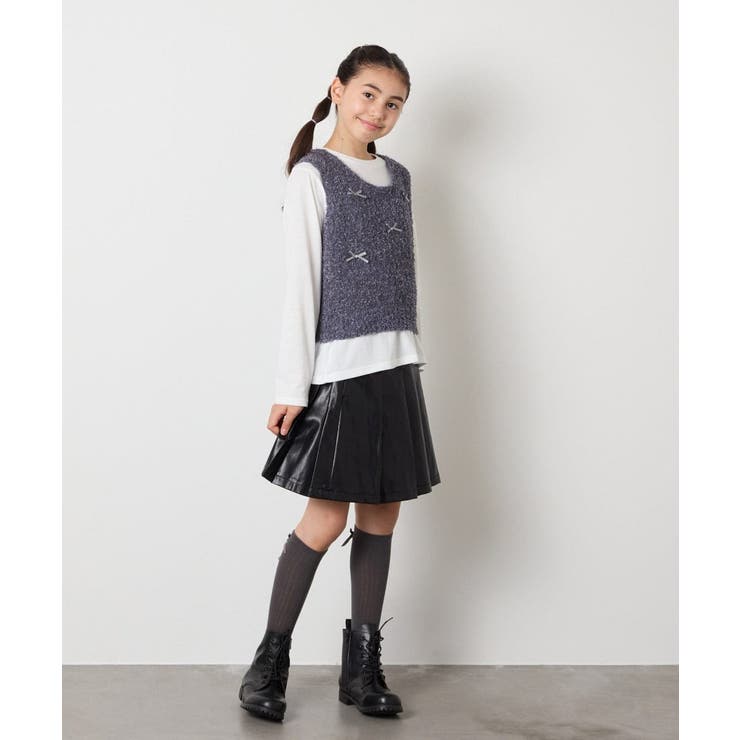 [120-160]リボンヤーンニットベストセット | a.v.v【KIDS】 | 詳細画像27 