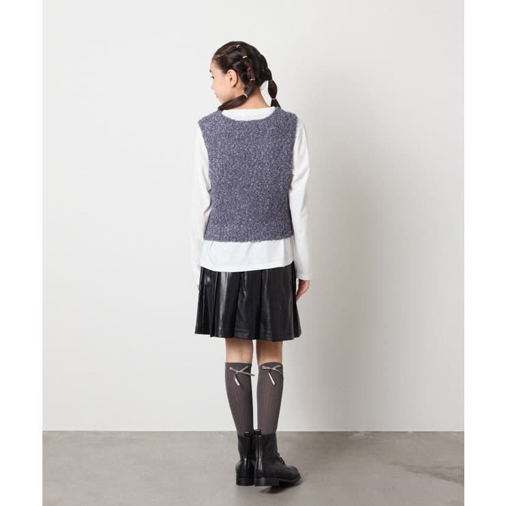 [120-160]リボンヤーンニットベストセット | a.v.v【KIDS】 | 詳細画像29 