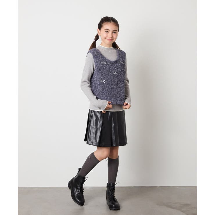 [120-160]リボンヤーンニットベストセット | a.v.v【KIDS】 | 詳細画像32 