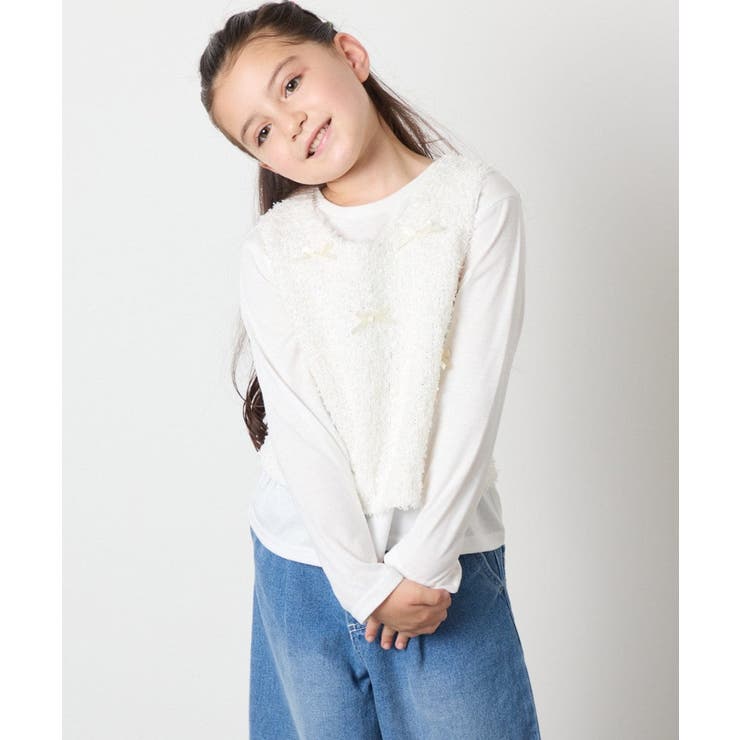 [120-160]リボンヤーンニットベストセット | a.v.v【KIDS】 | 詳細画像4 