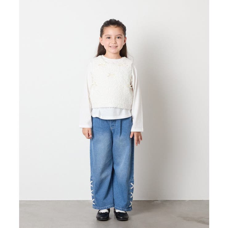 [120-160]リボンヤーンニットベストセット | a.v.v【KIDS】 | 詳細画像5 