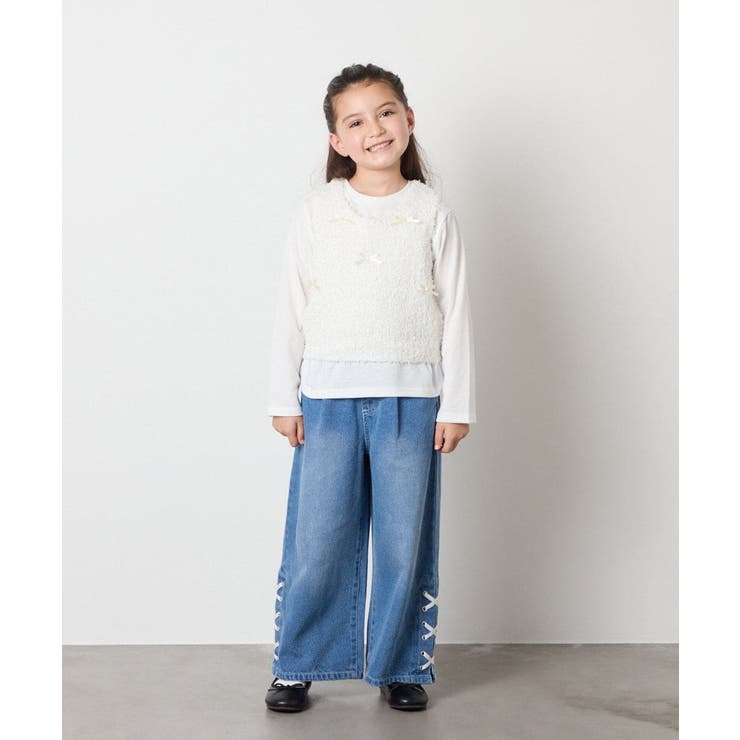 [120-160]リボンヤーンニットベストセット | a.v.v【KIDS】 | 詳細画像6 