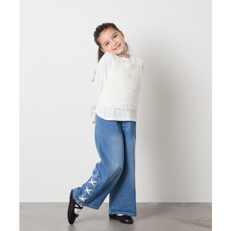 [120-160]リボンヤーンニットベストセット | a.v.v【KIDS】 | 詳細画像7 