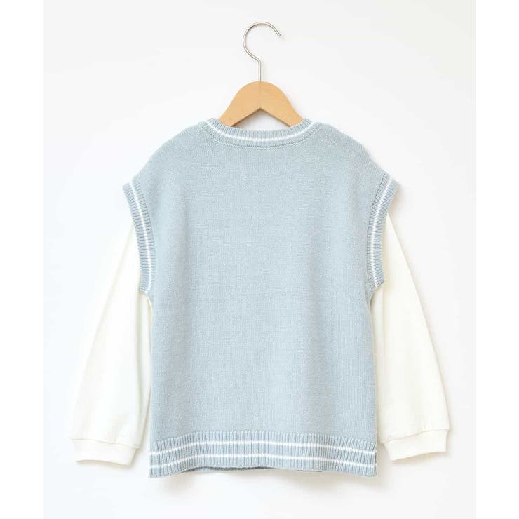 100-130]【2点セット】ケーブル編みニットベストセット[品番