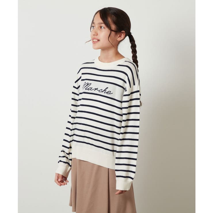 アイボリー | [100-130]アソートジャカードニット | a.v.v【KIDS】