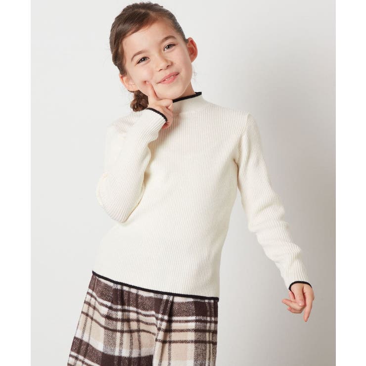 アイボリー | [140-150]ハイネックリブニット | a.v.v【KIDS】