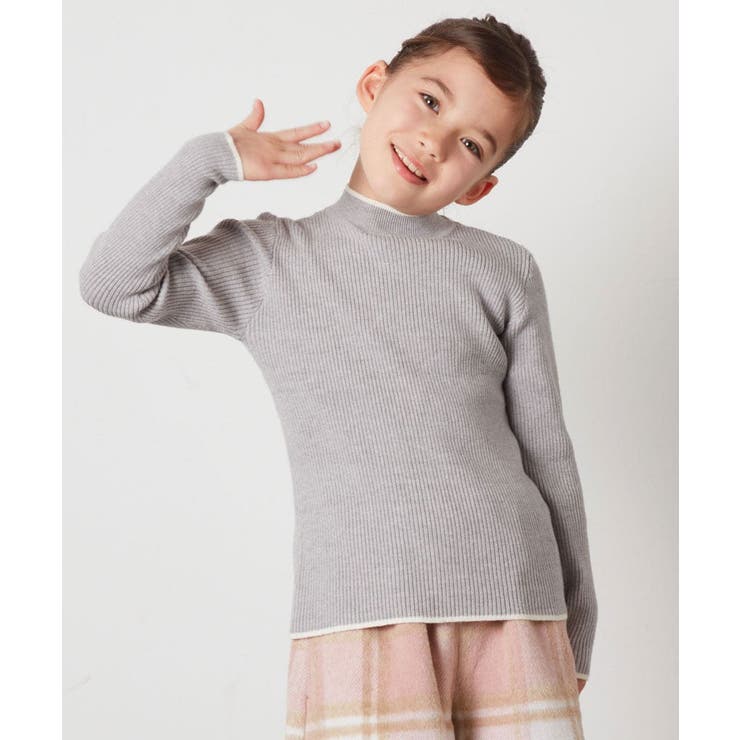 ライトグレー | [140-150]ハイネックリブニット | a.v.v【KIDS】