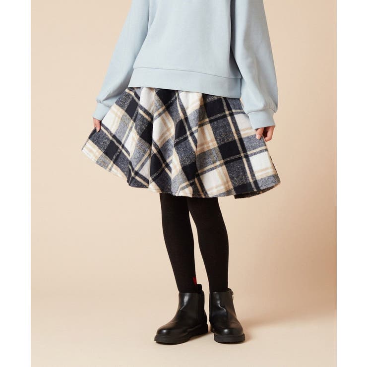 ネイビー | [100-160]アソートフレアスカート | a.v.v【KIDS】