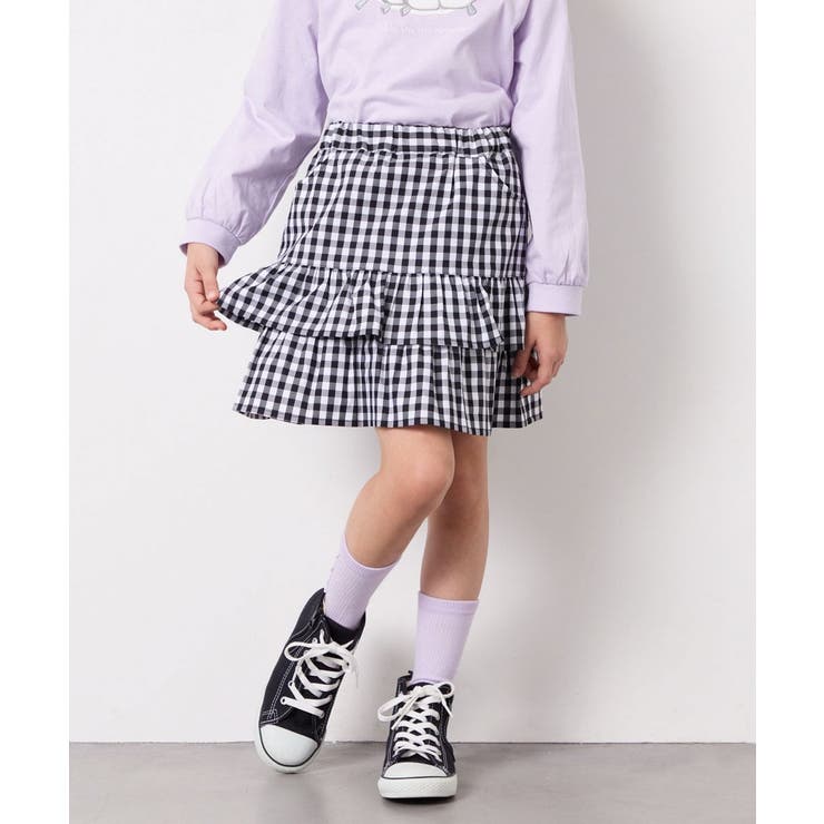 [110-150]ギンガムフリルスカート | a.v.v【KIDS】 | 詳細画像1 