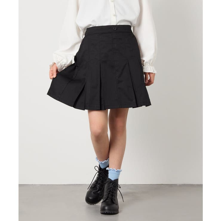 ブラック | [120-130]インパン付きタックプリーツスカート | a.v.v【KIDS】