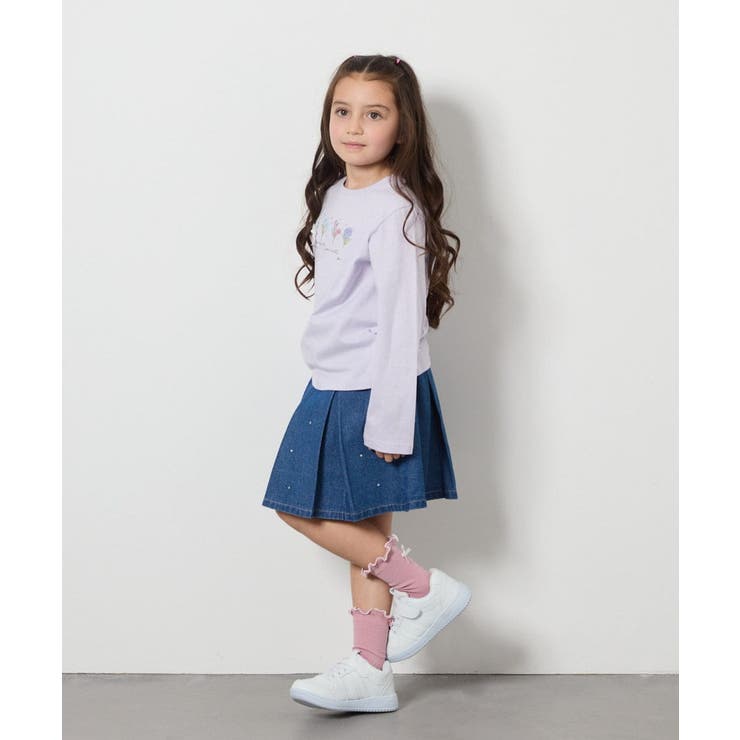 [120-130]ビジュー付きデニムタックスカート | a.v.v【KIDS】 | 詳細画像14 