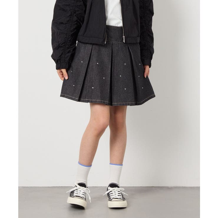[120-130]ビジュー付きデニムタックスカート | a.v.v【KIDS】 | 詳細画像16 