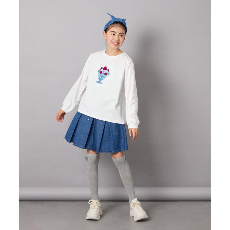 [120-130]ビジュー付きデニムタックスカート | a.v.v【KIDS】 | 詳細画像38 