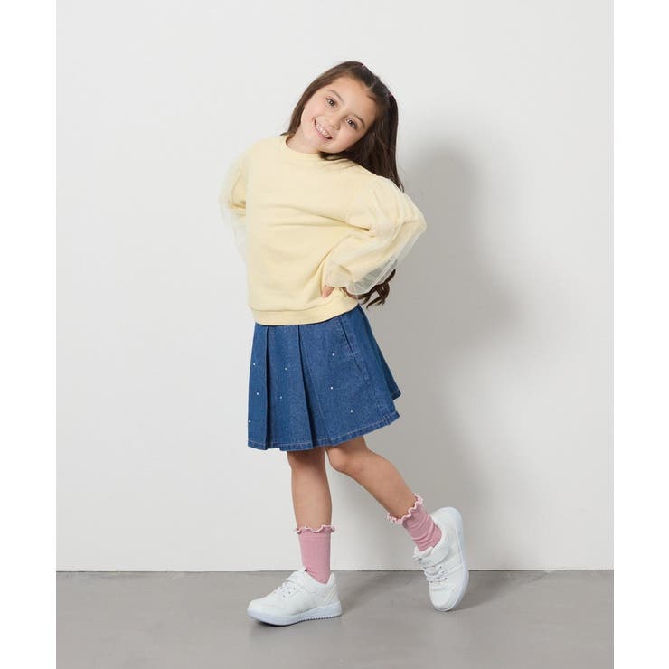 [120-130]ビジュー付きデニムタックスカート | a.v.v【KIDS】 | 詳細画像5 