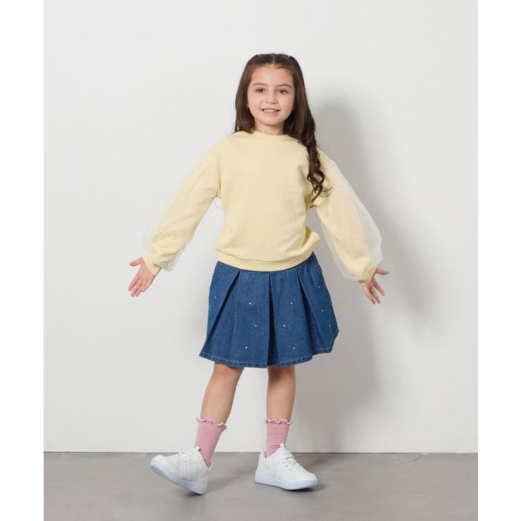 [120-130]ビジュー付きデニムタックスカート | a.v.v【KIDS】 | 詳細画像7 