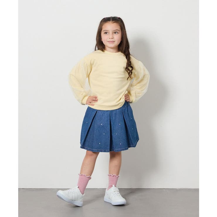 [120-130]ビジュー付きデニムタックスカート | a.v.v【KIDS】 | 詳細画像8 