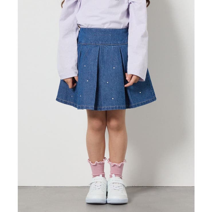 [160]ビジュー付きデニムタックスカート | a.v.v【KIDS】 | 詳細画像26 