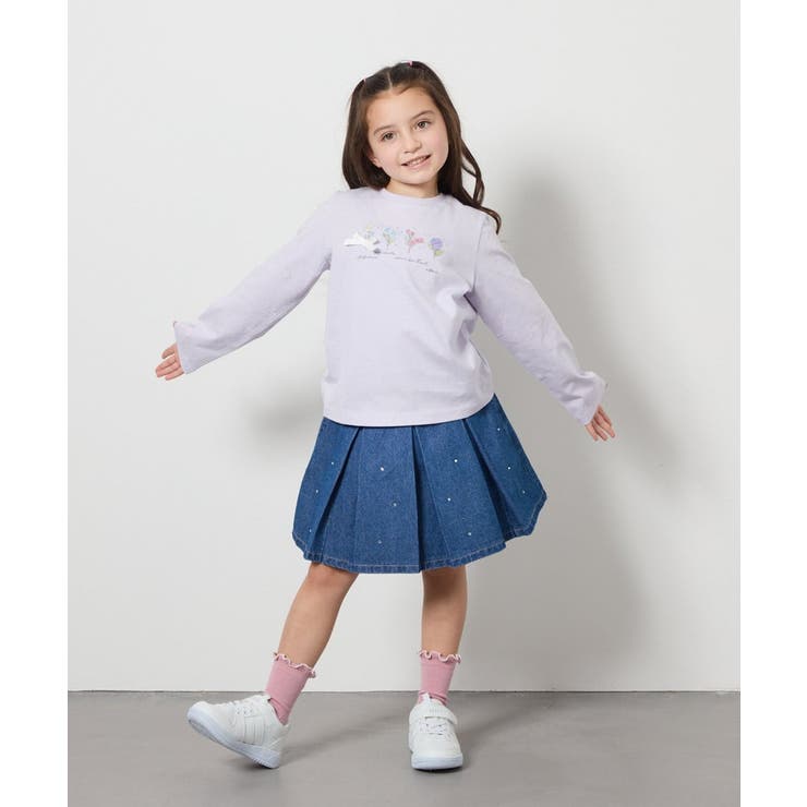 [160]ビジュー付きデニムタックスカート | a.v.v【KIDS】 | 詳細画像36 