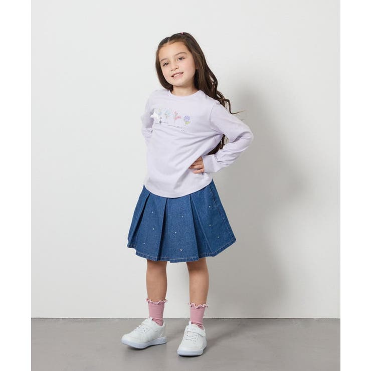 [160]ビジュー付きデニムタックスカート | a.v.v【KIDS】 | 詳細画像37 