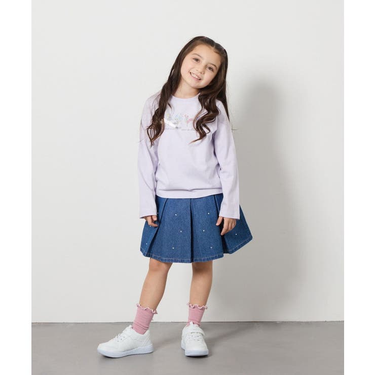 [160]ビジュー付きデニムタックスカート | a.v.v【KIDS】 | 詳細画像39 