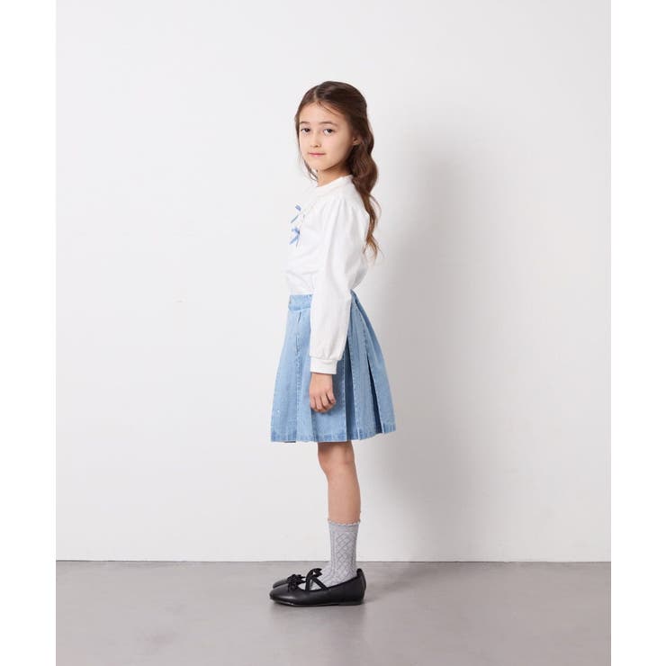 [120-160]ビジューデニムプリーツスカート | a.v.v【KIDS】 | 詳細画像10 