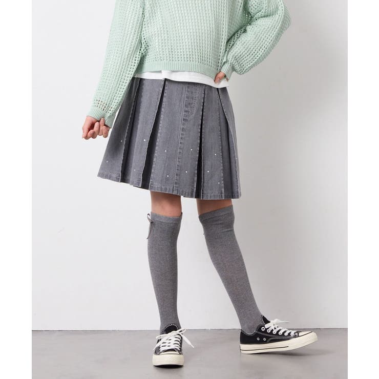 [120-160]ビジューデニムプリーツスカート | a.v.v【KIDS】 | 詳細画像21 